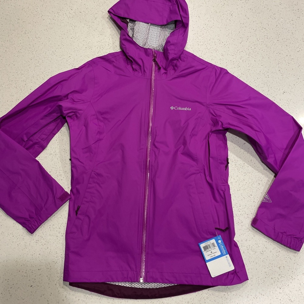 NWT Columbia EvaPOURation Jacket Womens Purple Medium Hiking Trail